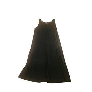 EILEEN FISHER Black Knit Maxi Dress Tank Sleeveless Casual Comfort M M